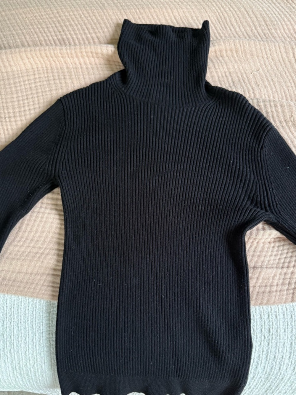 Abercrombie & Fitch Black Ribbed Mock Neck Sweater